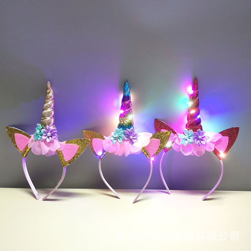 Unique Lighting Decor - Nieuwe Halloween schattige eenhoorn hoofdband voor
