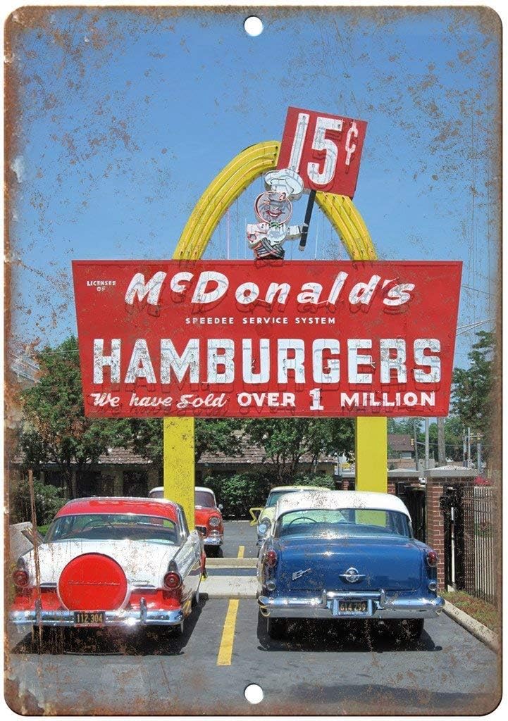 Kitchen Decor Lighting - Metalen bord - McDonalds Hamburger Neon