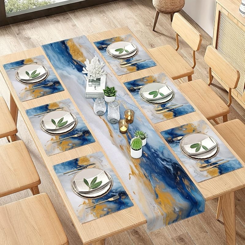 Kitchen Decor Lighting - VIKAMA Lichte luxe marmeren tafelmat in