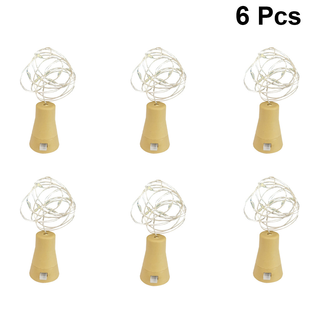 Decor Lighting Cork - 6 stuks rode wijnfles kurk lichtslingers