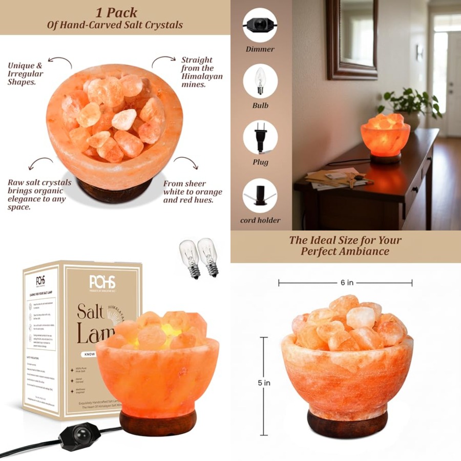 Himalayan Salt Lamp - Himalaya Roze Zoutlamp Schaal Authentiek uit