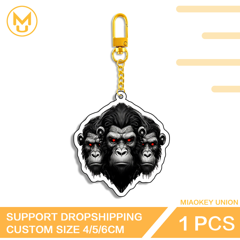 Union Lighting & Decor Reviews - Drie Chimpansee Hoofden Sleutelhanger Verlichting Harige