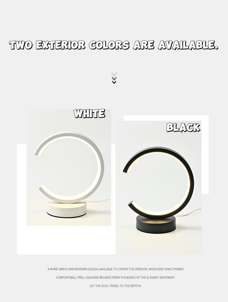 Room Decor Lighting Lamp - 20CM LED Eenvoudige Ronde Ring Tafellamp