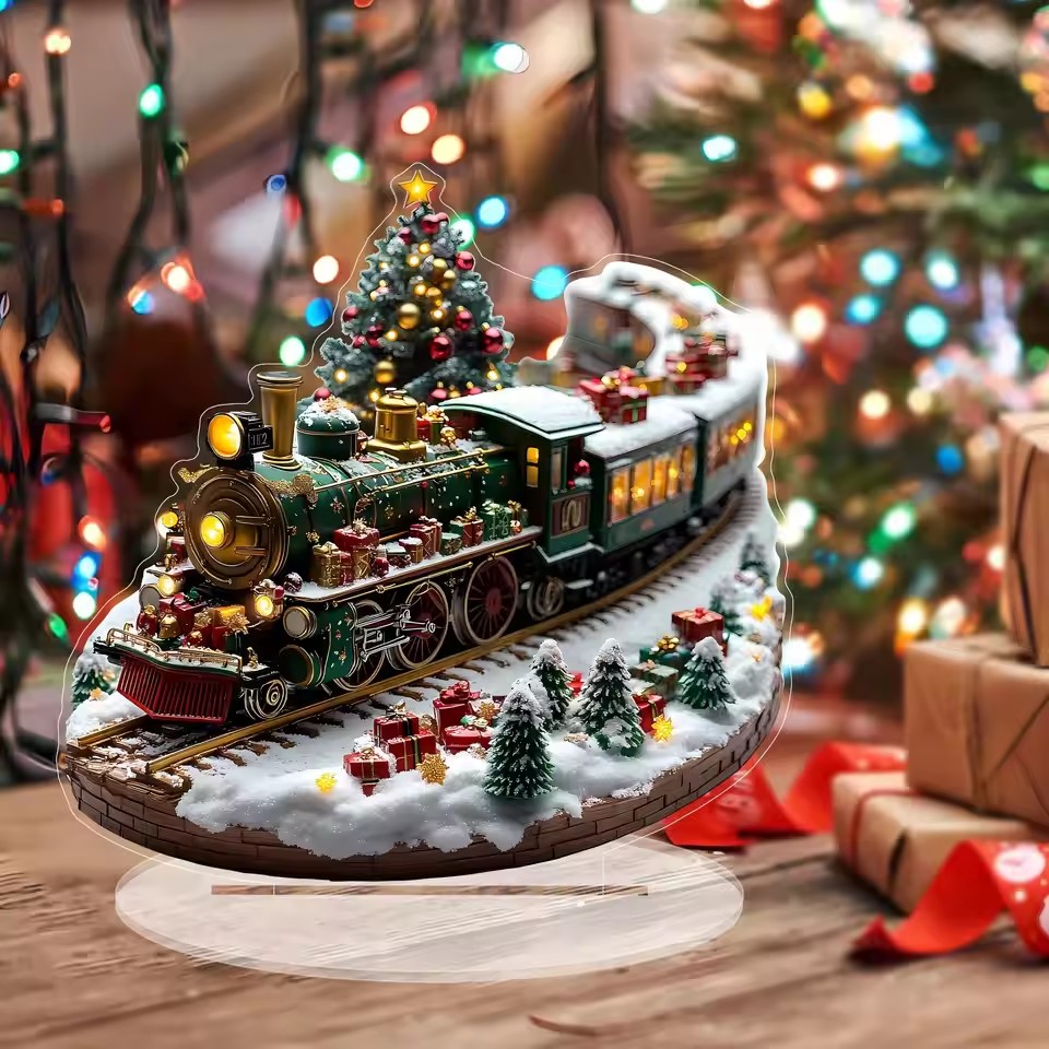 Unique Lighting Decor - Unieke kerstdorphuizen sets roterende trein display