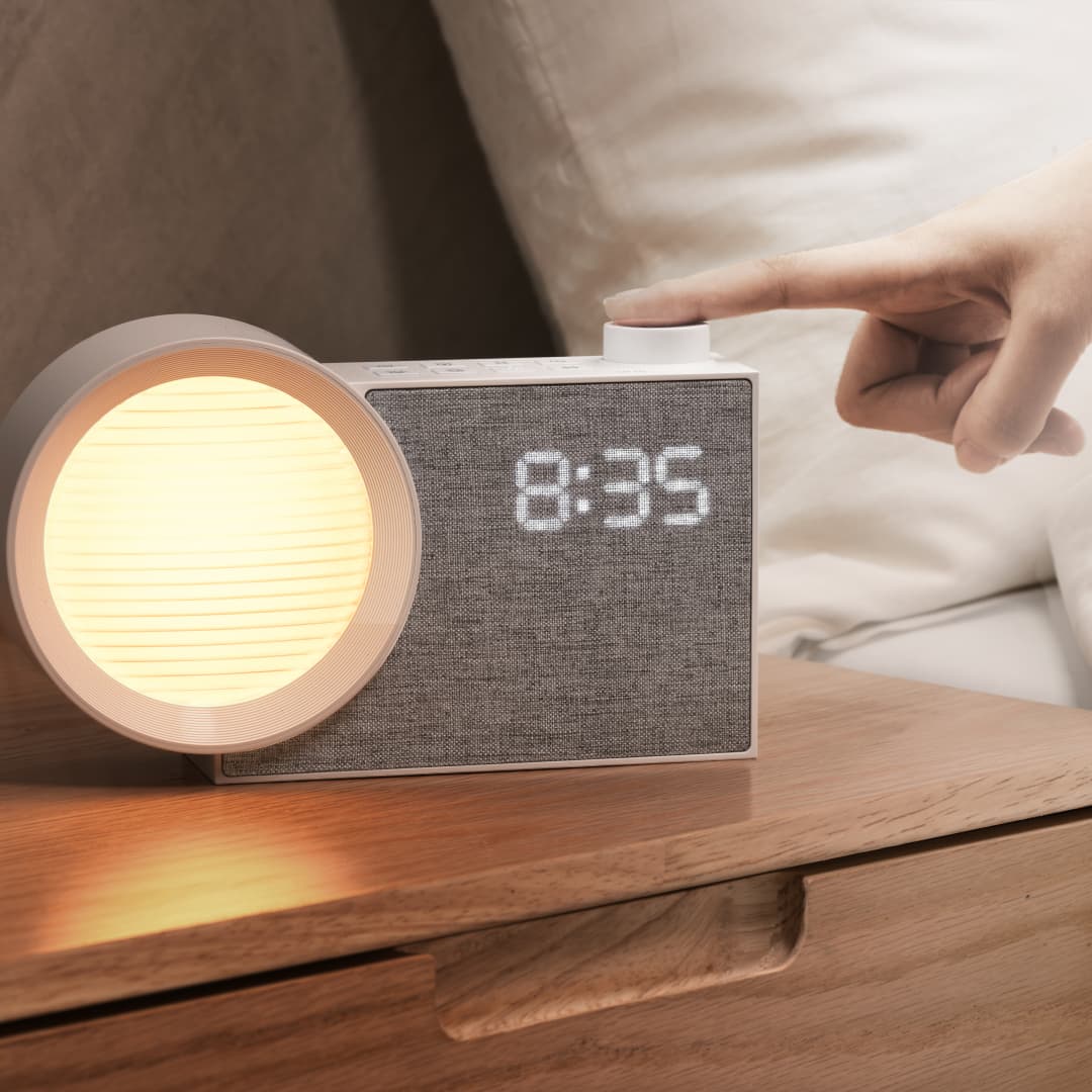 Room Decor Lighting Lamp - WILIT LED Nachtlampje Wekker met Witte
