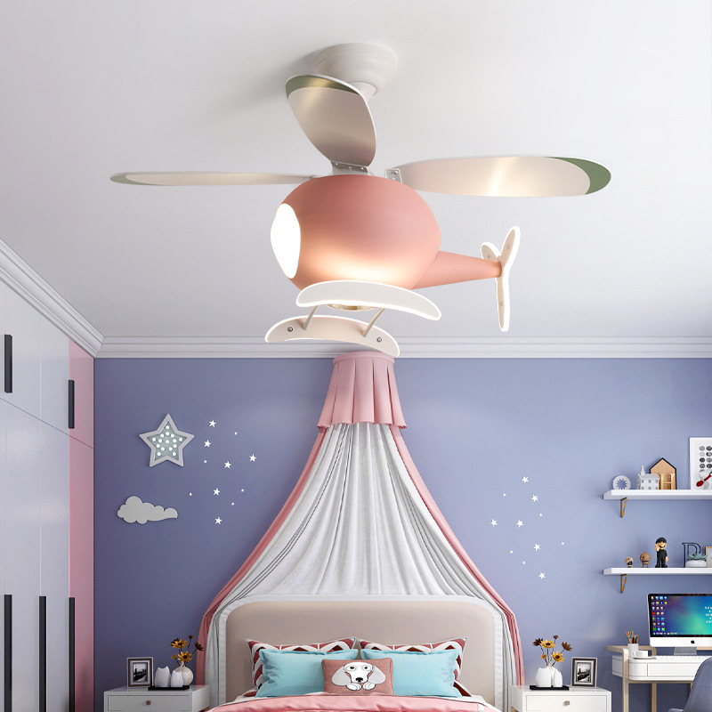 Lighting Decoration - Moderne creatieve cartoon vliegtuigventilatorlamp, eenvoudig decor,