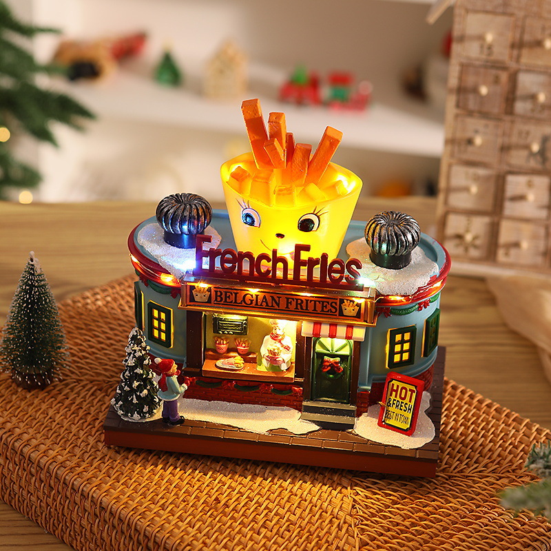 Lighting Decoration Ideas For Home - Kerstmuziekdoosje met verlichting, decoratie van hars,
