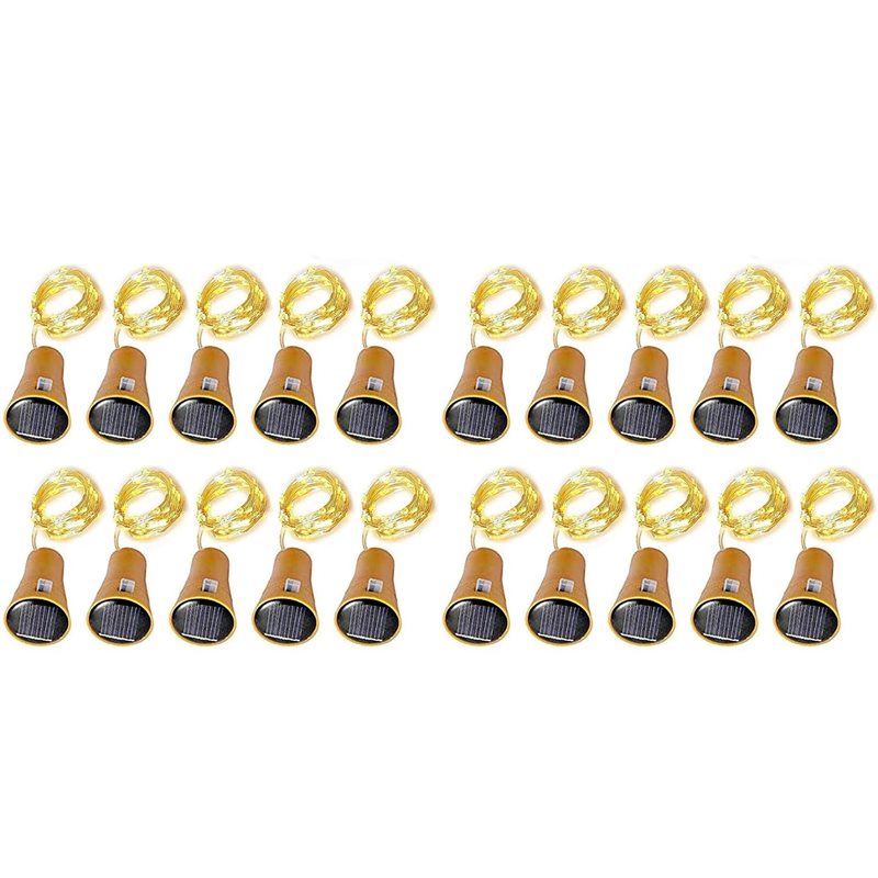 Decor Lighting Cork - ABXF-20Pcs Solar Wijnfles Lichtsnoer 10LED Solar