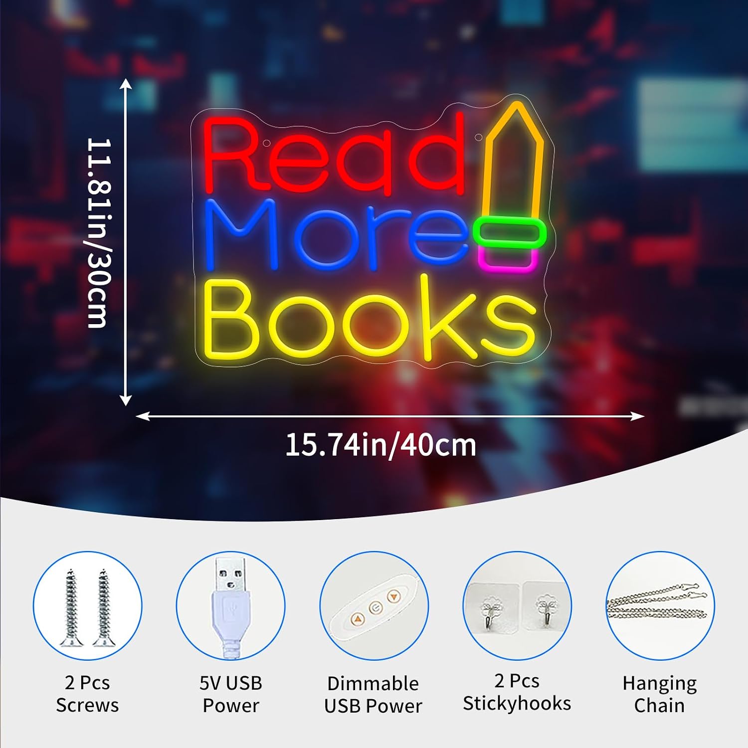 Lees Meer Boeken LED Neonbord  - Lighting Decor And More recensie en prijs