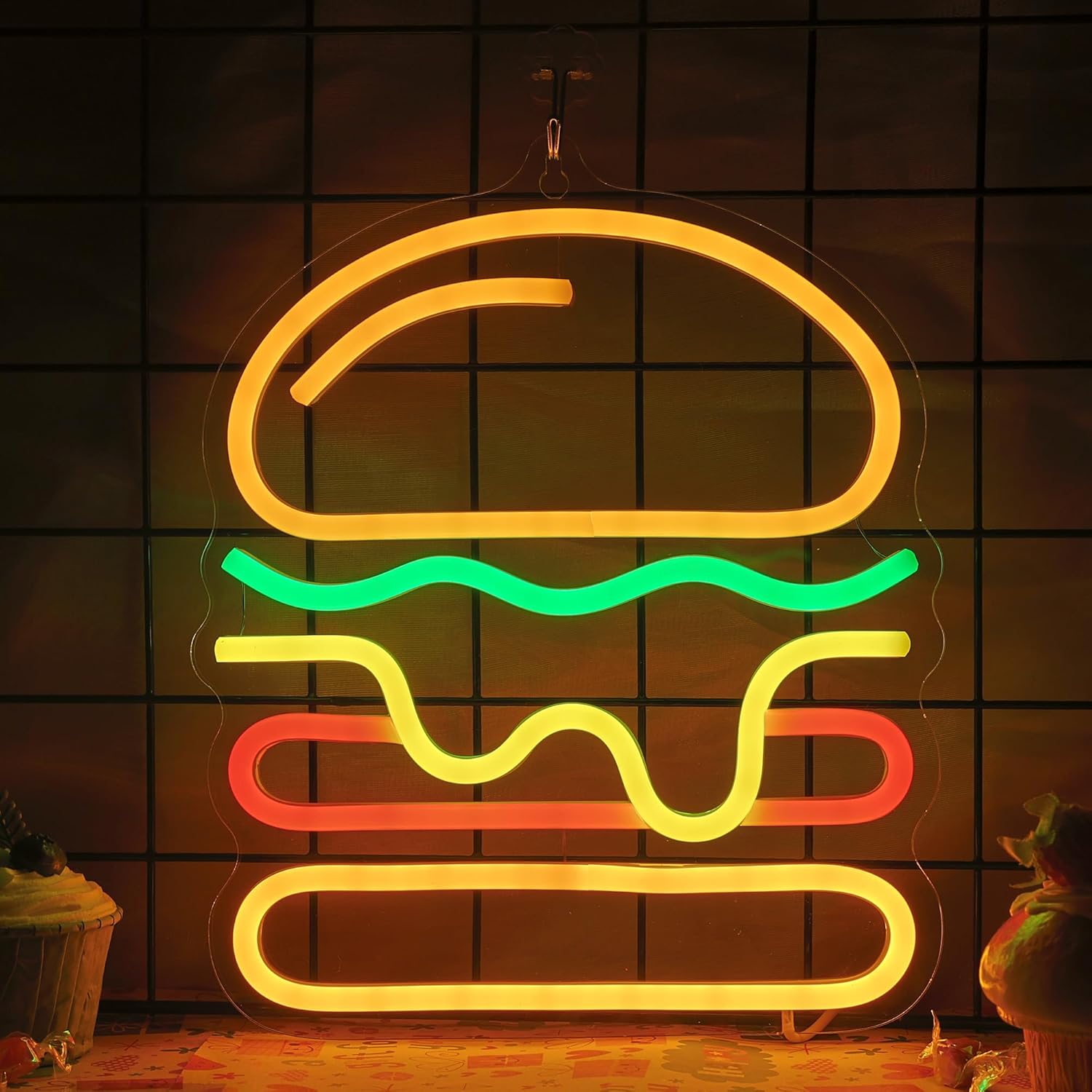 Burger Neon Sign met gelaagde  - Lighting Decoration Ideas For Home recensie en prijs