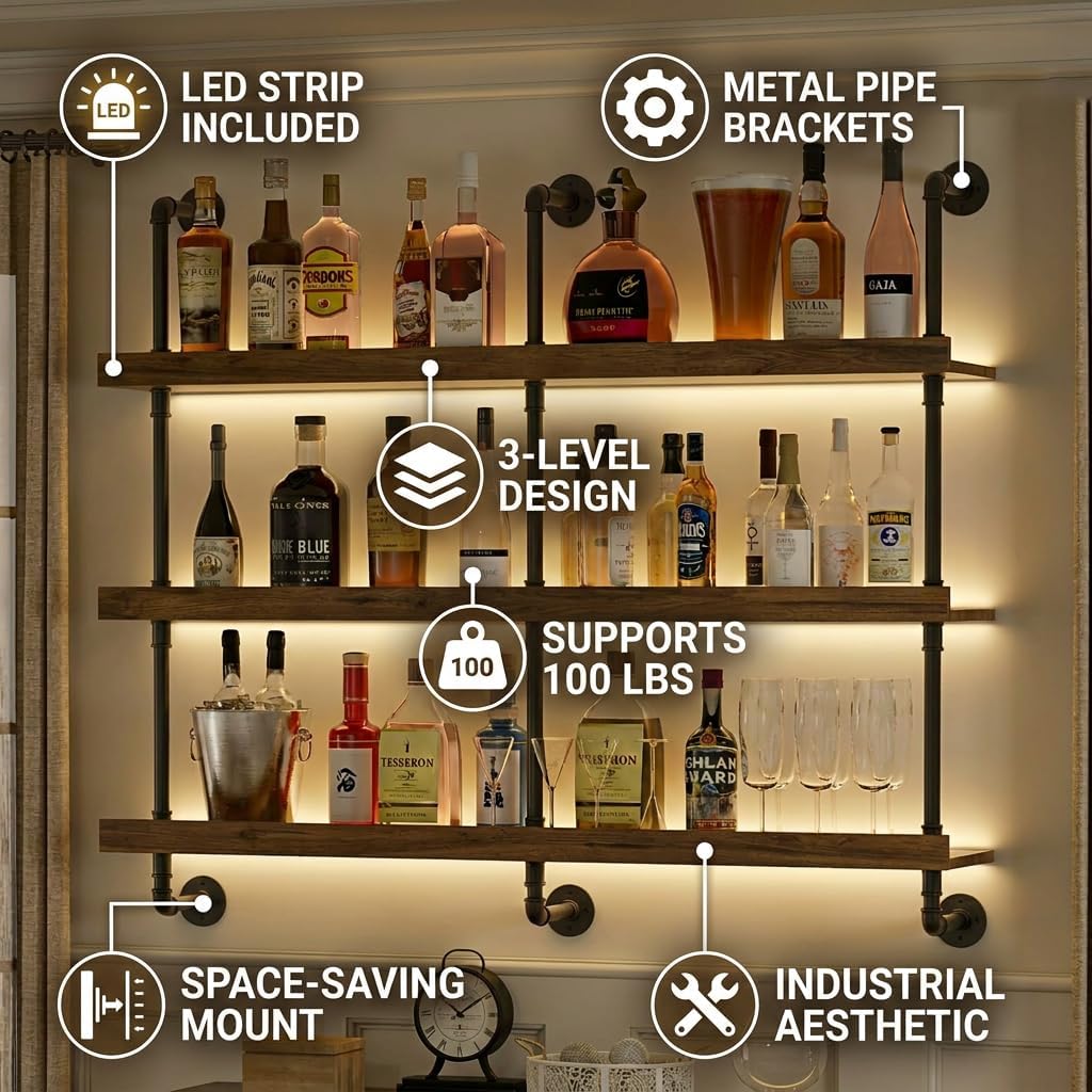 Wandgemonteerd wijnrek met LED - Kitchen Decor Lighting recensie en prijs