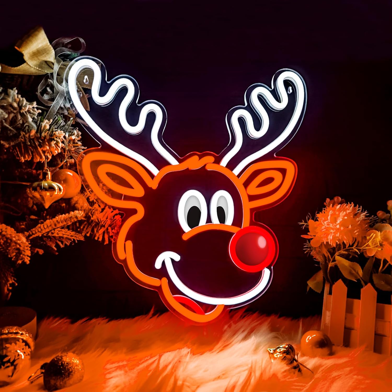 Schattig kerstrendier neonbord - Lighting Decoration Ideas For Home recensie en prijs