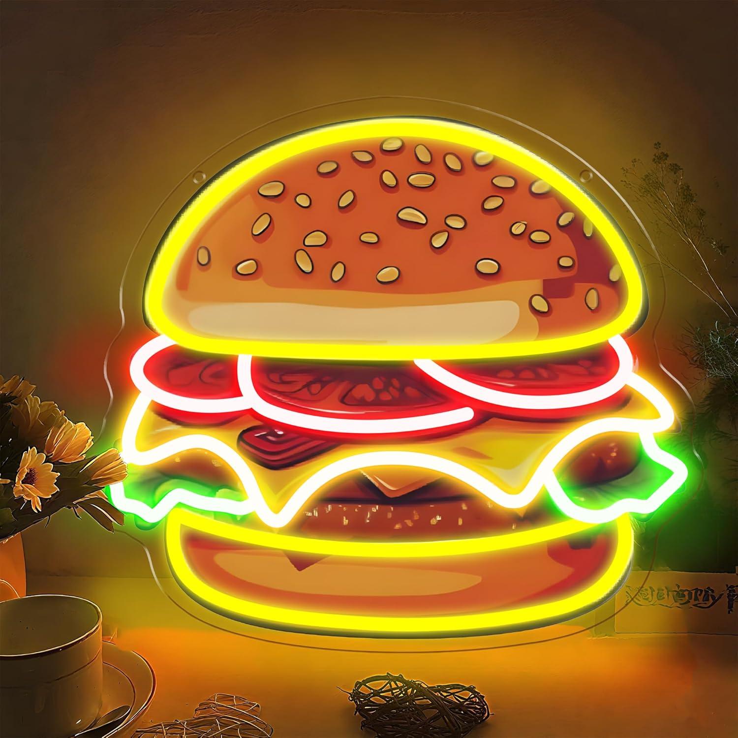 Burger Neon Sign LED Hamburger - Kitchen Decor Lighting recensie en prijs
